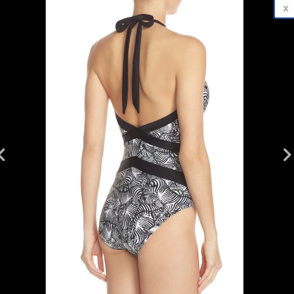 NEW Ted Baker Meirian Zebra Print Halter One-Piece Swimsuit [SZ 3‎ in TB] - Picture 4 of 7